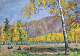 De linkeroever van de Yenisei. Kolchoz 'Geluk'. De linkeroever van de Yenisei. Kolchoz 'Geluk'.