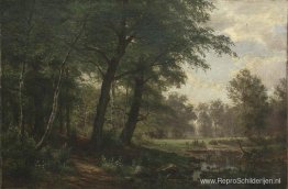 Boslandschap met beekje Boslandschap met beekje
