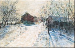 Boerderijgebouwen in een winterlandschap Boerderijgebouwen in een winterlandschap