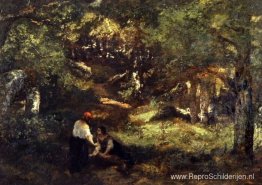 In het Fontainebleau-bos In het Fontainebleau-bos