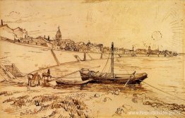 Oever van de Rhône bij Arles Oever van de Rhône bij Arles