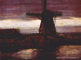 Stottermolen met gestreepte lucht Stottermolen met gestreepte lucht