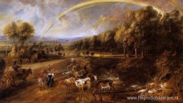 Landschap met een regenboog Landschap met een regenboog