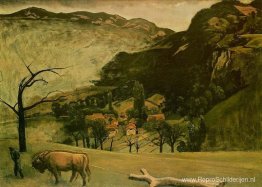 Landschap met ossen Landschap met ossen