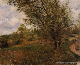 Pontoise-landschap, door de velden Pontoise-landschap, door de velden