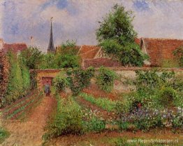 Moestuin in Eragny, bewolkte hemel, ochtend Moestuin in Eragny, bewolkte hemel, ochtend