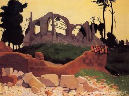 De kerk van Souain in Sihlouette De kerk van Souain in Sihlouette