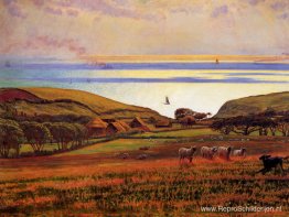 Fairlight Downs, zonlicht op de zee Fairlight Downs, zonlicht op de zee