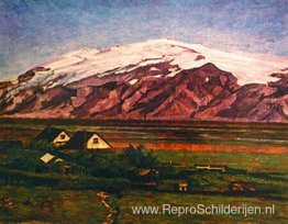 De boerderij Múlakot in Fljótshlíð, Zuid-IJsland De boerderij Múlakot in Fljótshlíð, Zuid-IJsland
