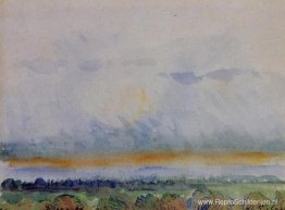 Eragny, zonsondergang Eragny, zonsondergang