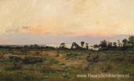 De Franse kustlijn bij zonsondergang De Franse kustlijn bij zonsondergang