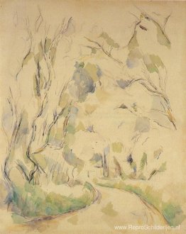 Welnu, aan de bochtige weg in het park van Chateau Noir Welnu, aan de bochtige weg in het park van Chateau Noir