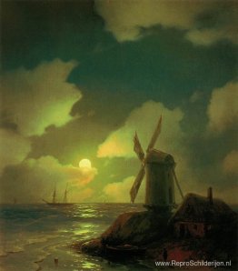 Windmolen aan de zeekust Windmolen aan de zeekust