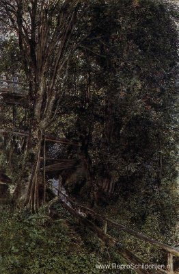 Figuren op een brug over een beek bij Gastein Figuren op een brug over een beek bij Gastein