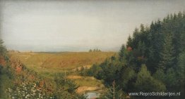 Landschap met bosrivier Landschap met bosrivier