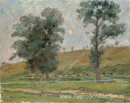 Een maanverlicht landschap Een maanverlicht landschap
