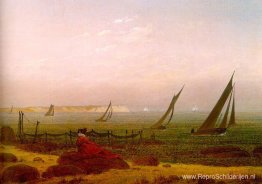 Vrouw op het strand van Rugen Vrouw op het strand van Rugen