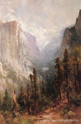 El Capitan met Wolken Rust daarachter, Yosemite El Capitan met Wolken Rust daarachter, Yosemite