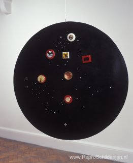 Zonder titel (beweegbare magnetische fotopunten op metalen schij Zonder titel (beweegbare magnetische fotopunten op metalen schij