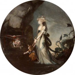 Mamillius roept geesten en goblins op voor zijn moeder, Hermelie Mamillius roept geesten en goblins op voor zijn moeder, Hermelie