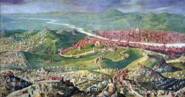 Fresco van het beleg van Florence in 1530 Fresco van het beleg van Florence in 1530