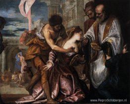 Het martelaarschap en de laatste communie van Sint-Lucia Het martelaarschap en de laatste communie van Sint-Lucia