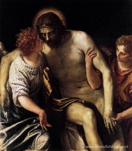 Dode Christus, ondersteund door twee engelen Dode Christus, ondersteund door twee engelen