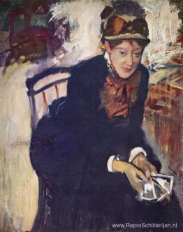 Portret van juffrouw Cassatt, met de kaarten in haar hand Portret van juffrouw Cassatt, met de kaarten in haar hand