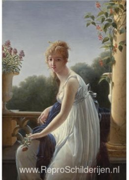 EEN JONGE VROUW ZIT BIJ EEN VENSTER EEN JONGE VROUW ZIT BIJ EEN VENSTER