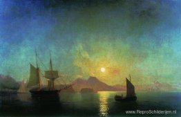 De baai van Napels bij maanlicht De baai van Napels bij maanlicht