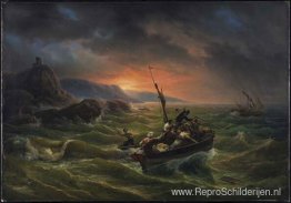 Piraten vechten bij zonsopgang Piraten vechten bij zonsopgang