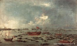 Uitgaande reis van de Bucintoro naar San Nicol del Lido Uitgaande reis van de Bucintoro naar San Nicol del Lido