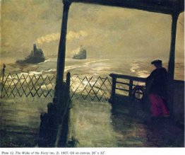 Kielzog van de veerboot Kielzog van de veerboot