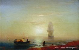 De zonsondergang op zee De zonsondergang op zee