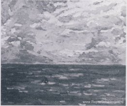 Zeegezicht met conische boei Zeegezicht met conische boei