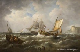 Zeegezicht met Franse scheepvaart Zeegezicht met Franse scheepvaart