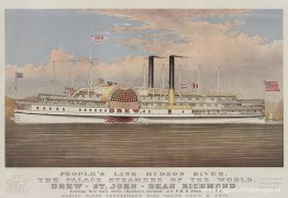 Drew, een Hudson River-stoomboot Drew, een Hudson River-stoomboot