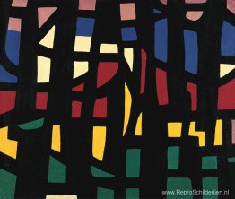 Zwart rooster met veelkleurige achtergrond (oorsprong) Zwart rooster met veelkleurige achtergrond (oorsprong)