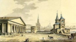 Uitzicht op Manege, Kutafya-toren en kerken van Sint-Nicolaas in Uitzicht op Manege, Kutafya-toren en kerken van Sint-Nicolaas in