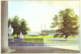 Uitzicht vanaf het terras van het Elagin-paleis Uitzicht vanaf het terras van het Elagin-paleis