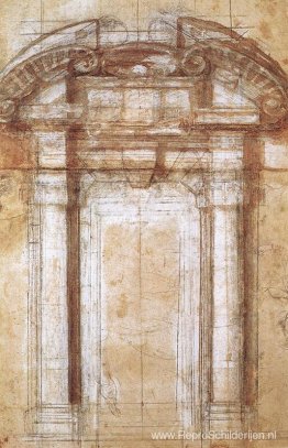 Studie voor de Porta Pia (een poort in de Aureliaanse muren van Studie voor de Porta Pia (een poort in de Aureliaanse muren van