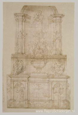 Ontwerp voor Julius II-graf (eerste versie) Ontwerp voor Julius II-graf (eerste versie)