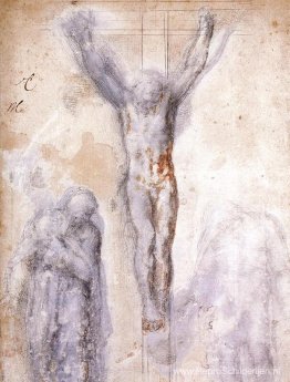 Studie van "Christus aan het kruis tussen de Maagd en Johannes d Studie van "Christus aan het kruis tussen de Maagd en Johannes d