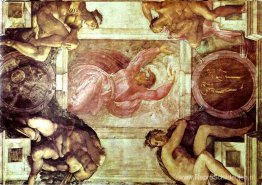 Plafond Sixtijnse Kapel: God scheidt licht van duisternis Plafond Sixtijnse Kapel: God scheidt licht van duisternis
