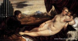 Venus en Cupido met een organist Venus en Cupido met een organist