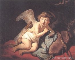 Cupido blaast zeepbellen Cupido blaast zeepbellen