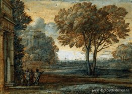 Zeegezicht met Aeneas op Delos Zeegezicht met Aeneas op Delos