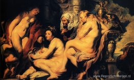 De dochters van Cecrops vinden het kind Erichthonius De dochters van Cecrops vinden het kind Erichthonius