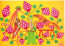 Crane sluit vriendschap met een vos Crane sluit vriendschap met een vos