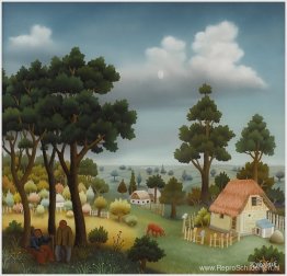 Landschap met twee figuren Landschap met twee figuren